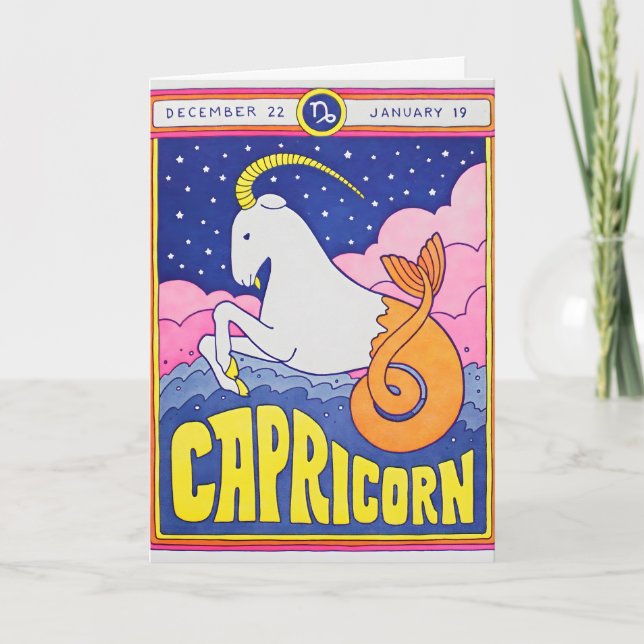 Carte lettre pressée Capricorne (Devant)