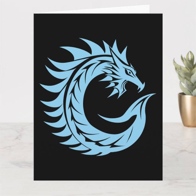 Carte LETTRE STYLE Dragon C, Alphabet Dragon, Monogramme (Petite plante)
