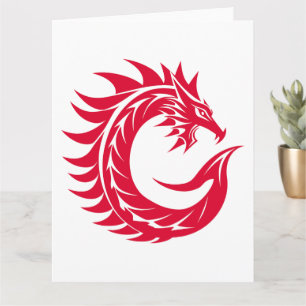 Carte LETTRE STYLE Dragon C, Alphabet Dragon, Monogramme