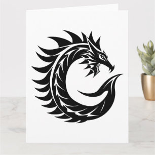 Carte LETTRE STYLE Dragon C, Alphabet Dragon, Monogramme