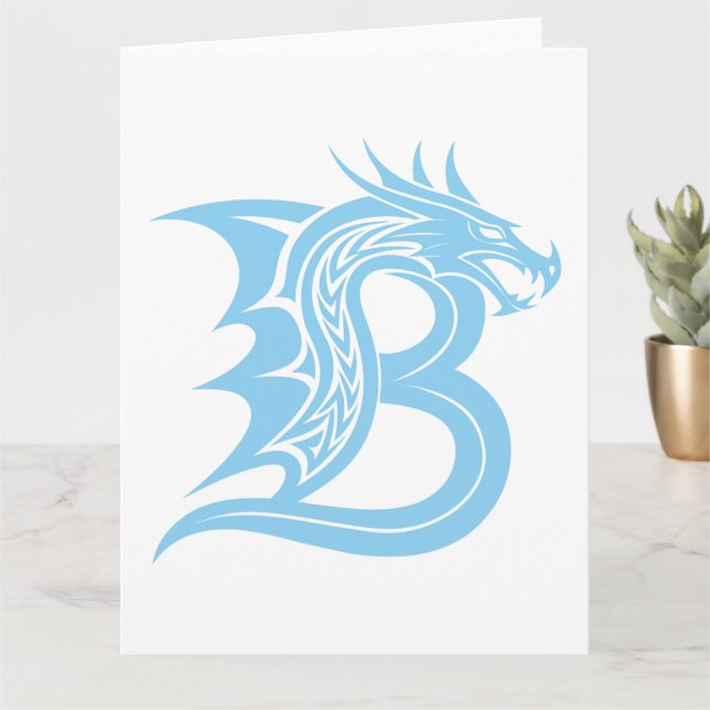 Carte LETTRE STYLÉE DE Dragon B, Alphabet DE Dragon, Mon (Petite plante)