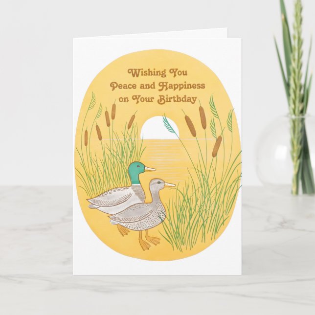 Carte lettrepress pour l'anniversaire de canards c (Devant)