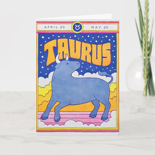 Carte lettrepresse Taureau (Devant)