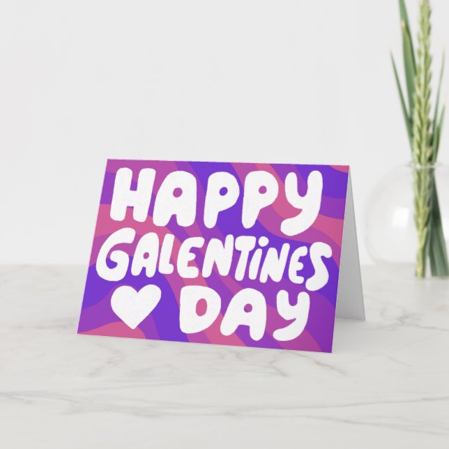 Carte Lettres bulles de Galentine Super violet rétro (Devant)