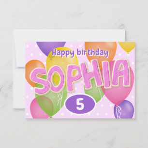 Carte lettres coupures roses cookies anniversaire Sophia
