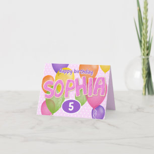 Carte lettres coupures roses cookies anniversaire Sophia