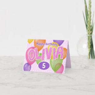 Carte lettres coupures roses cookies Olivia anniversaire