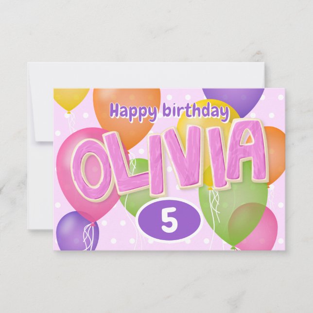 Carte lettres coupures roses cookies Olivia anniversaire (Devant)