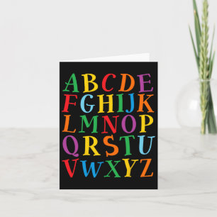 Carte Lettres de couleur amusantes Alphabet Apprendre Ab