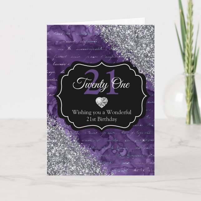 Carte Lettres d'écriture manuscrite de sirène violette a (Devant)
