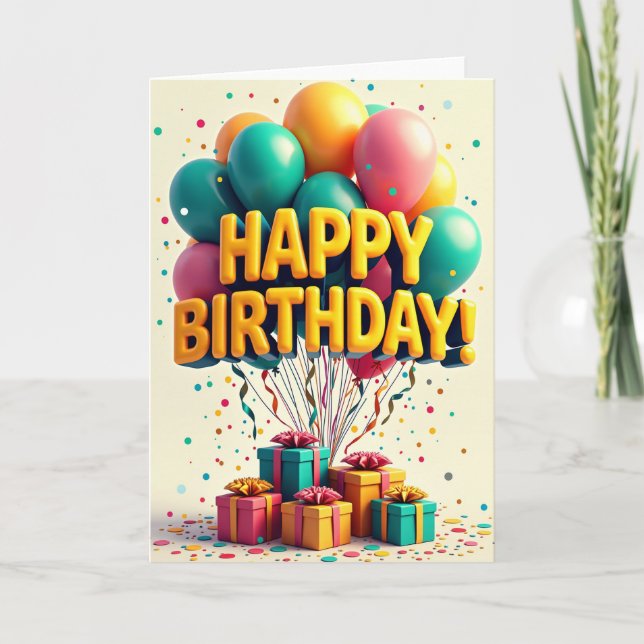 Carte Lettres Dorées Joyeuses (Devant)