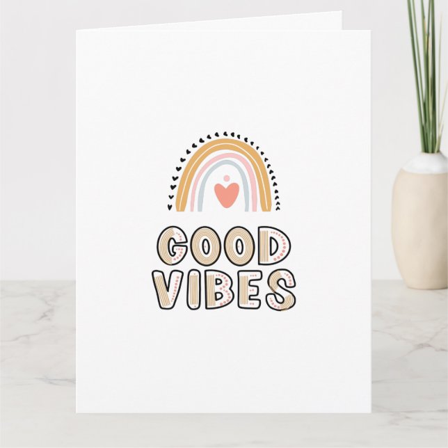 Carte Lettres Good Vibes Rainbow Boho (Devant)