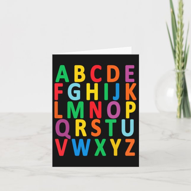Carte Lettres Majuscules Alphabet Apprendre Abc Garçon F (Devant)