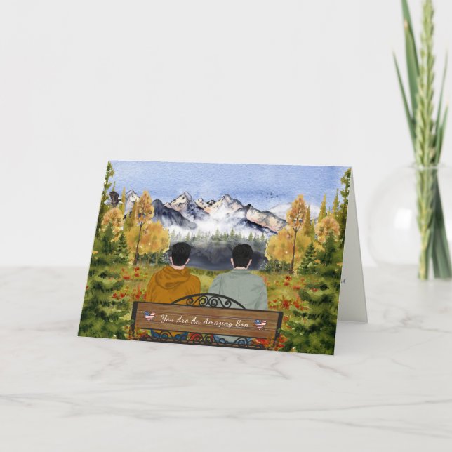 Carte Lettres Peintes de la Maison, Pour Fils en Camp d' (Devant)