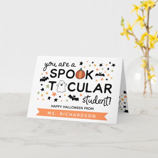 Carte L'Étudiant Spooktacular Halloween heureux de l'ens (Fleur jaune)