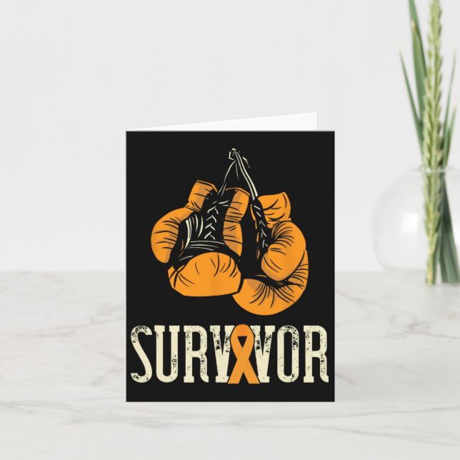 Carte Leucémie Survivor Boxer Orange Ribbon Leukémie Aw (Devant)