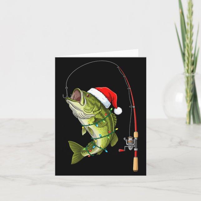 Carte Leurre de pêche Noël joyeuse basse chapeau de père (Devant)