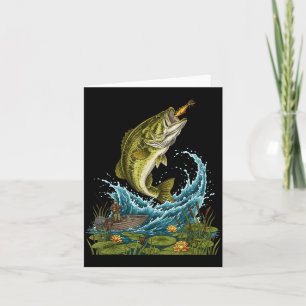 Carte Leurre graphique de poisson sautant de gros bass p