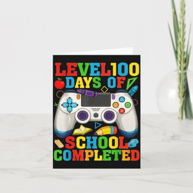 Carte Level 100 Days Of School Unlocked Boys 100th Day O (Devant)