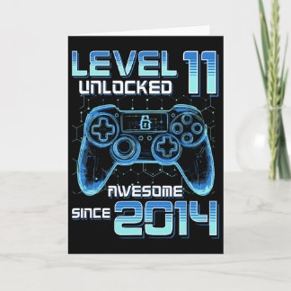Carte Level 11 Unlocked Video Game Party 11th Birthday G