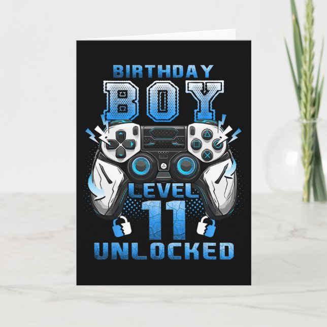 Carte Level 11 Unlocked Video Gamer 11th Birthday Boys  (Devant)