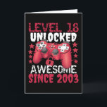 Carte Level 18 Awesome Since 2003<br><div class="desc">Perfect Venin Idea for Men,  Women,  Kids on Christmas Day ou Birthday with funny saying - Level 18 Unlocked Awesome Since 2003</div>