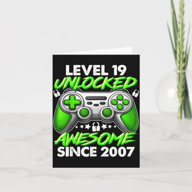 Carte Level 19 Unlocked 19 Year Old Boys 19th Birthday B (Devant)