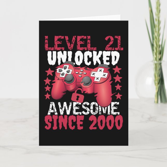 Carte Level 21 Unlocked Awesome Since 2000 (Devant)