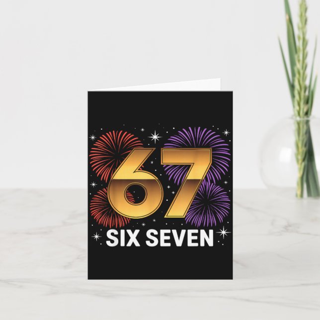 Carte Level 67 Complete Six Seven Birthday Fireworks  (Devant)