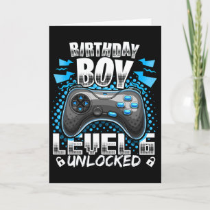 Carte Level 6 Vidéo Game 6th Birthday Gamer Gif