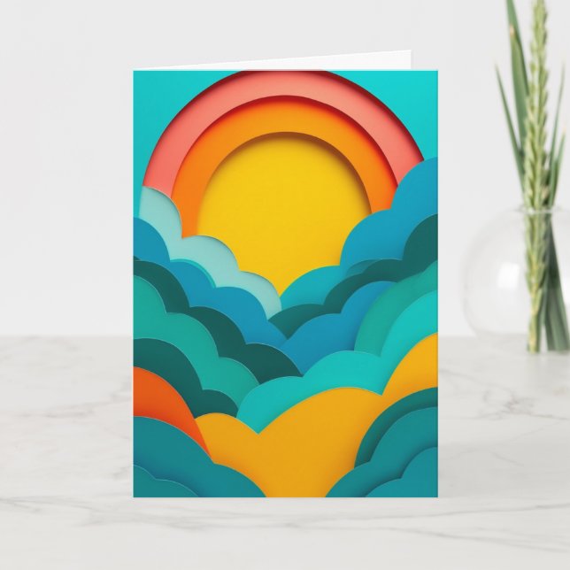 Carte Lever de soleil arc-en-ciel vibrant (Devant)