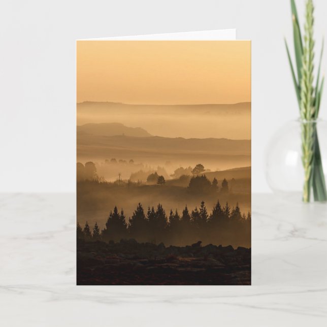 Carte Lever De Soleil Sur Le Paysage De Misty Rolling Hi (Devant)