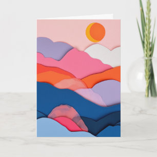 Carte Lever de soleil sur une montagne en couches
