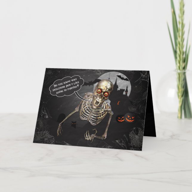 Carte Levez-vous comédien Skeleton Plaisanter Halloween (Devant)