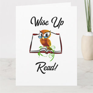 Carte Levez-vous et lisez le livre Owl Funny Kids Cartoo