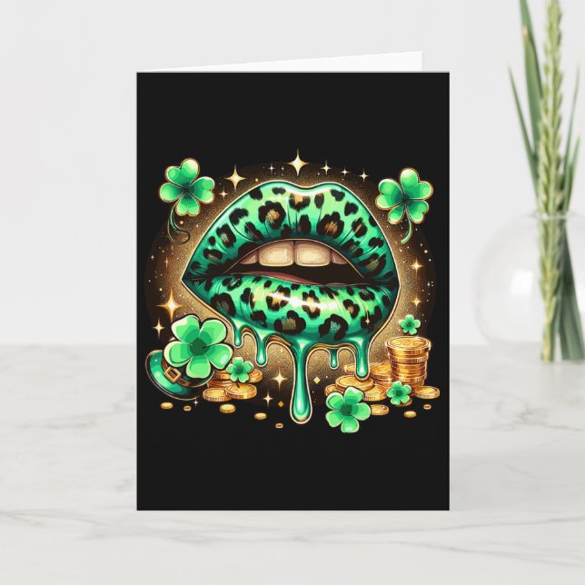 Carte Lèvres Irlandaises Fête de la Saint-Patrick  (Devant)
