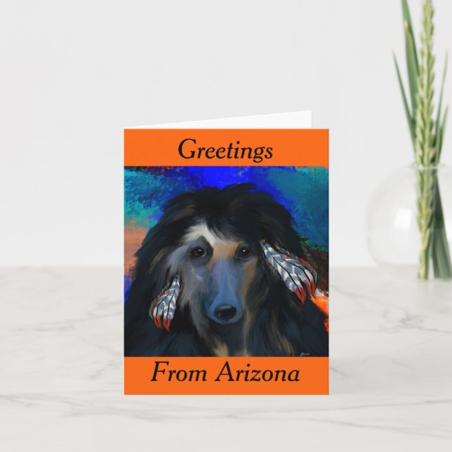 Carte Lévrier Afghan blanc   (Devant)