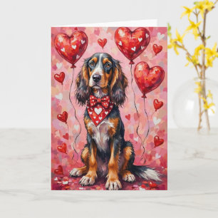 Carte Lévrier Afghan Chien de la Saint-Valentin avec des