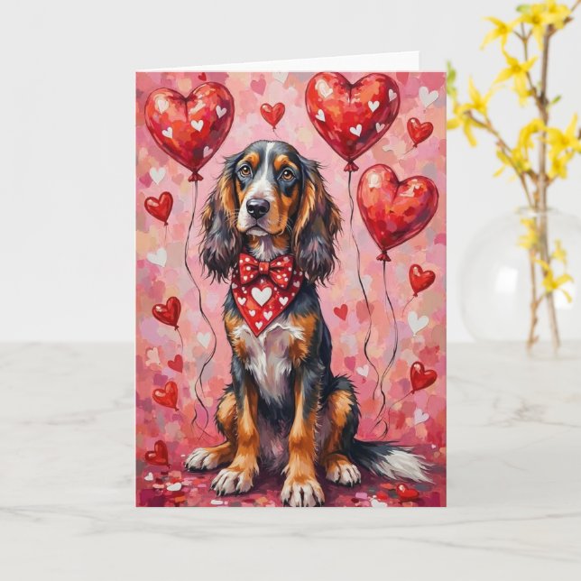 Carte Lévrier Afghan Chien de la Saint-Valentin avec des (Fleur jaune)