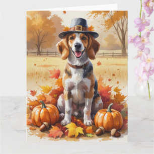 Carte Lévrier Afghan dans l'art de Thanksgiving aux feui