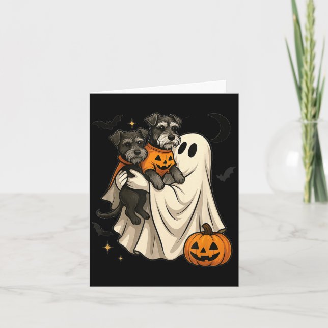 Carte Lévrier nain fantôme Halloween (Devant)