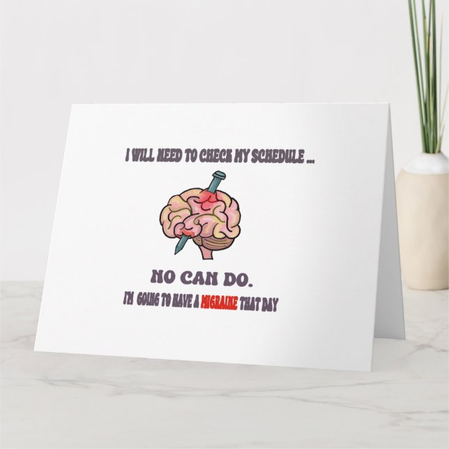 Carte L'excuse de la migraine !  Éviter l'interaction so (Devant)