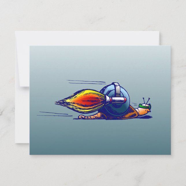 Carte L'Extraordinaire escargot à fusées avec un Jetpack (Devant)