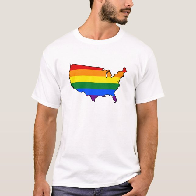 Carte LGBT American pride T-Shirt (Devant)