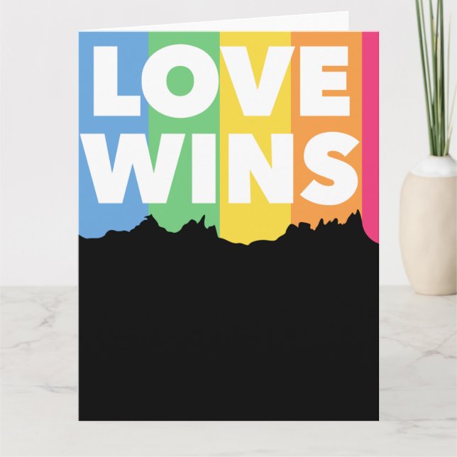 Carte LGBT+fierté. L'amour gagne. Queer. (Devant)
