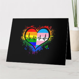 Carte LGBT Hearbeat EKG Shirt Gay Lesbian Transgenre L