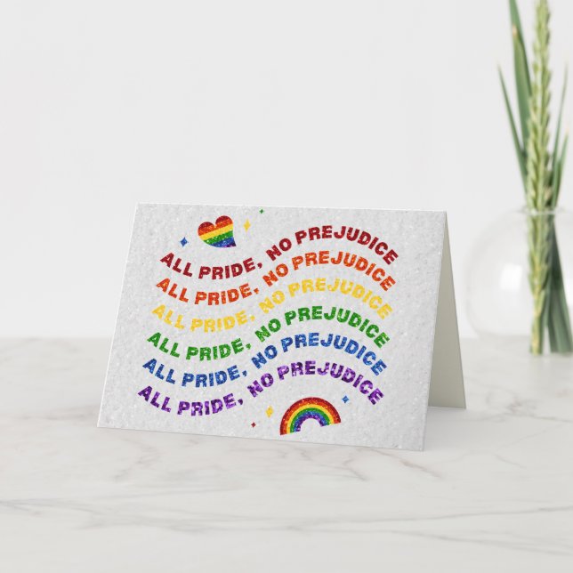 Carte LGBT Paillettes Toute Fierté Sans Préjugé (Devant)
