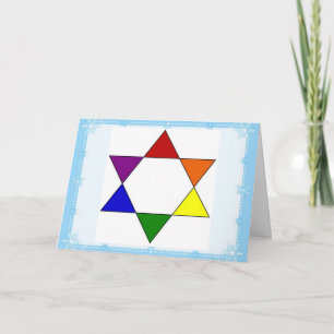 Carte LGBT Rainbow Pride Jewish Star Chanukah