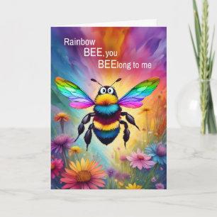 Carte LGBTQ Amour Arc-en-ciel Abeille Tu Appartiens à Mo
