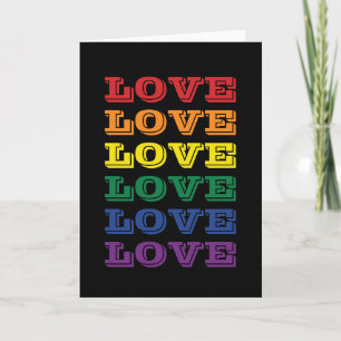 Carte LGBTQ Gay pride Love Personnalisable Texte Répété